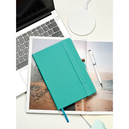 Ежедневник Alpha недатированный, серый/бирюзовый