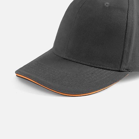 Бейсболка Buffalo, серая с оранжевым