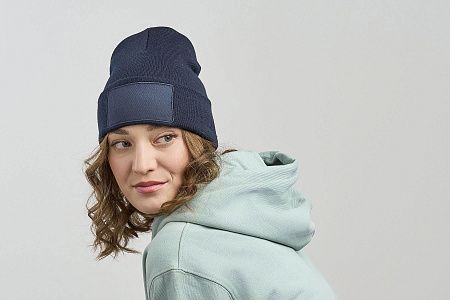 Шапка вязаная  двойная Wind-S с патчем