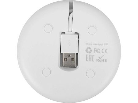 Беспроводное зарядное устройство «Disc» со встроенным кабелем 2 в 1