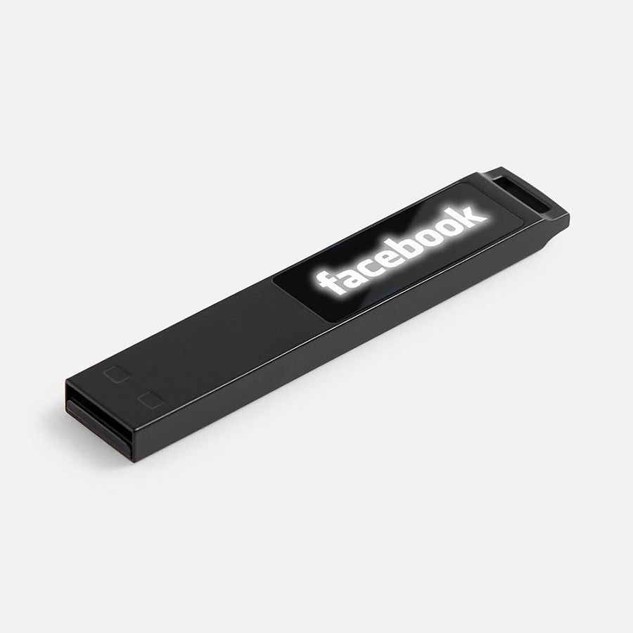 Флешка markBright Black с белой подсветкой, 32 Гб