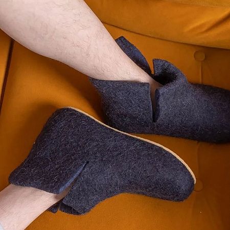 Домашние валенки Wild, темно-синие (клякса), размер 45