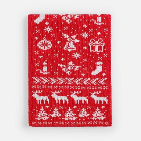 Шарф Holidale, красный с молочным