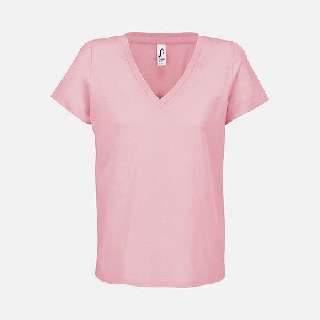 Футболка женская Regent Women с V-образным вырезом, розовая (candy), размер XS