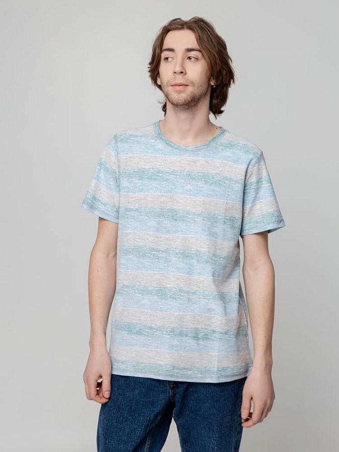 Футболка мужская Rayet двусторонняя, голубая с зеленым, размер S