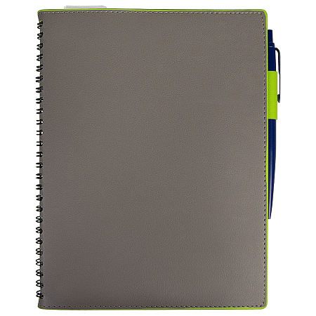 Ежедневник Flexy Verde Sivilia B5 на пружине, серо-салатовый, недатированный, в гибкой обложке