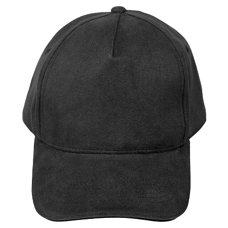 Кепка 5-панельная Oxford 300, c черным сендвичем, черная