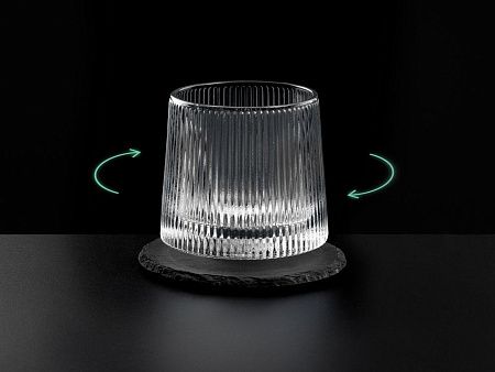 Вращающийся бокал для виски на сланцевом костере «Ventura»