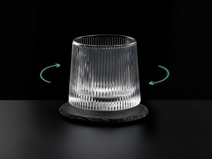 Вращающийся бокал для виски на сланцевом костере «Ventura»