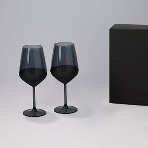 Подарочный набор 2 бокала для вина Блэк Эдишн (Black edition) в черной коробке
