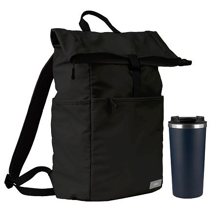 Подарочный набор Палермо (Palermo), Бостон (Boston), черный/синий (рюкзак, термокружка)
