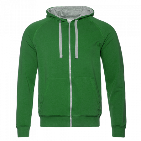 Толстовка мужская STAN с капюшоном на молнии футер без начёса 260, 61, Зелёный,  (30)  (44/XS)