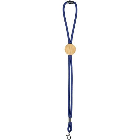 Шнурок для бейджа Tube Wood, синий