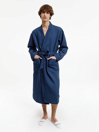 Халат вафельный Kimono, темно-синий, размер M/L