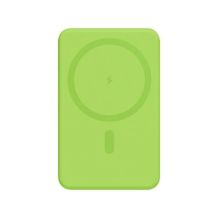 Внешний аккумулятор Ларго PD (Largo PD) 5000mAh с функцией беспроводной зарядки 15W, салатовый