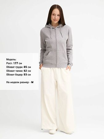 Толстовка женская на молнии с капюшоном Seven Women, серый меланж, размер M