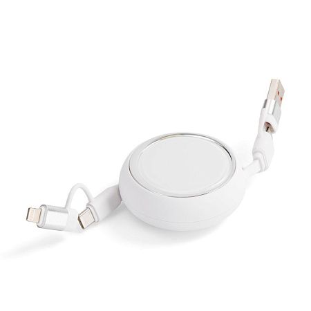 Складной кабель с переходниками pocketCoil, белый