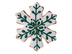 Пряник имбирный «Снежинка», цвет: белый