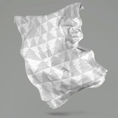 Плед «Танцующий лес», белый с серебристым