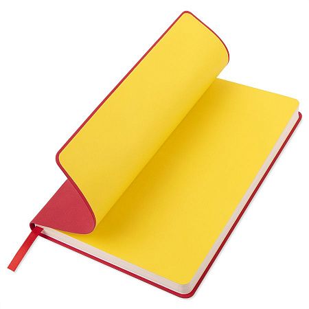 Ежедневник недатированный "FunkyPlan", 130*210 мм, красный, желтый форзац, блок-линейка