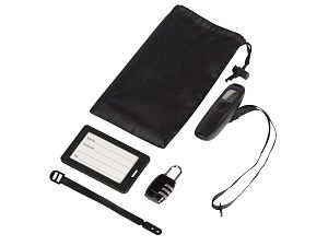 Набор для путешествия : весы, замок, бирка «World», цвет: черный