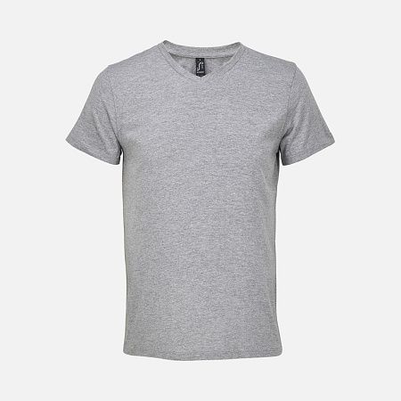 Футболка унисекс Regent с V-образным вырезом, серый меланж, размер XS