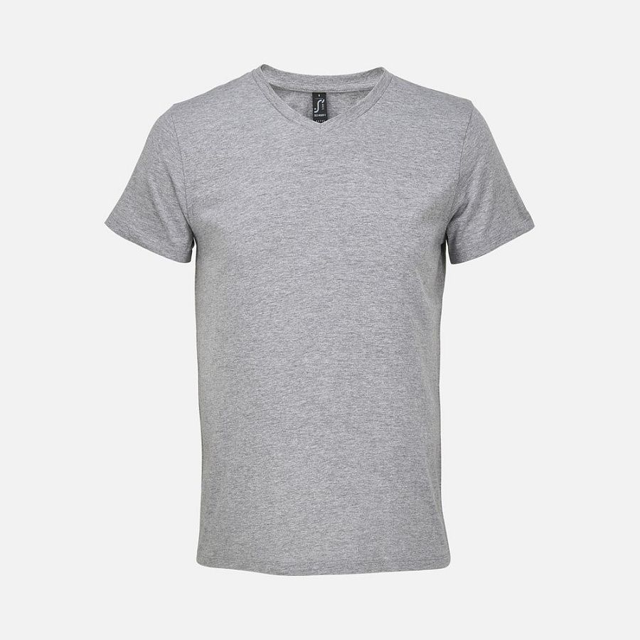 Футболка унисекс Regent с V-образным вырезом, темно-серая под нанесение