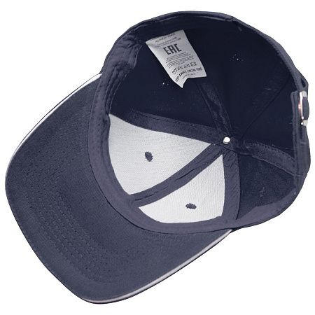 Кепка 6-панельная Oxford 300, c белым сендвичем, темно-синяя