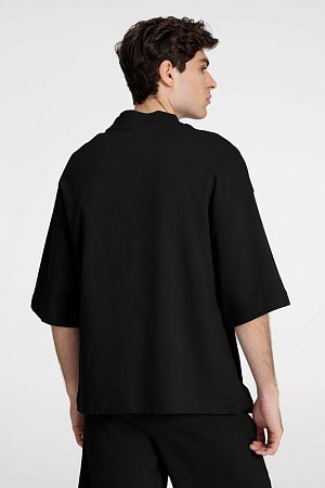 Футболка оверсайз унисекс T9, черная, размер XS/S