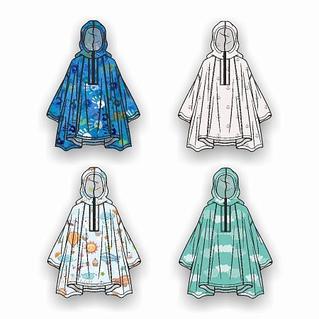 Дождевик-пончо детский AquaStop Kids на заказ, размер 6–8 лет (116-132 см)