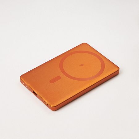 Внешний аккумулятор Atlantis PD 5000mAh с функцией беспроводной зарядки 15W, оранжевый