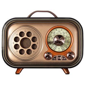 Ретро радио в стиле радиолы, диапазон частот  AM FM SW, USB, Bluetooth, Heritage Memories, со светодиодной подсветкой, цвет светло-коричневый