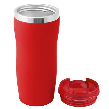 Термокружка SLIM SOFT COLOR 350мл. Красная с красной крышкой 6030.03