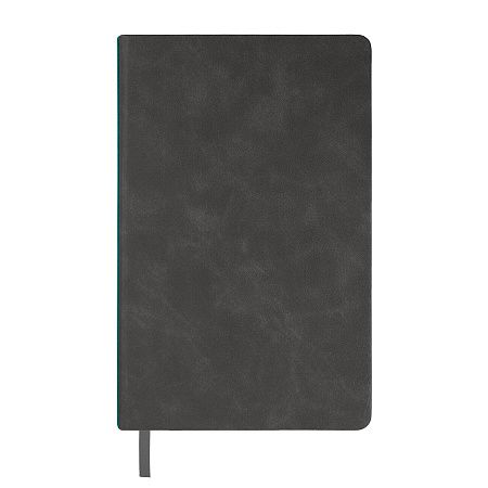 Ежедневник недатированный Muse, темно-серый, А5, с бирюзовой декоративной полосой, блок в линейку