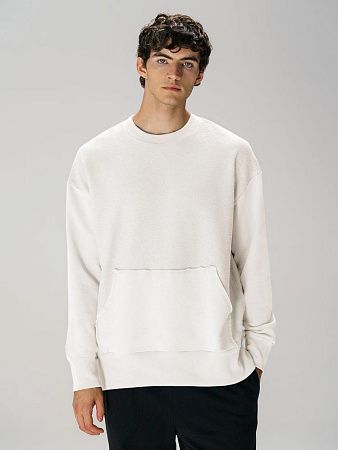 Свитшот оверсайз унисекс Vozduh, молочно-белый, размер XS/S
