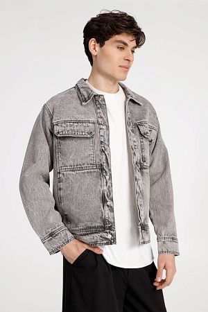 Куртка джинсовая O2, серая, размер XL/2XL