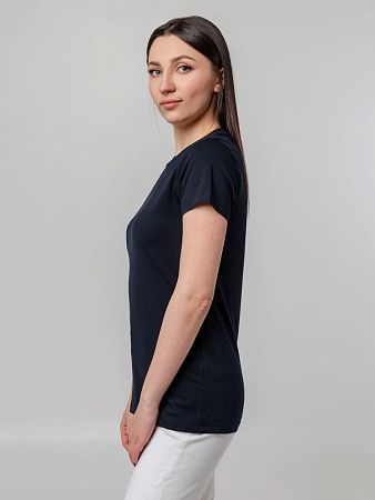Футболка женская T-bolka Stretch Lady, темно-синяя (navy), размер M v2