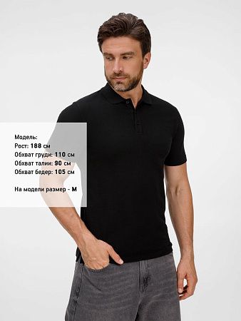 Рубашка поло унисекс Tervise, черная, размер S