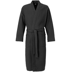 Халат вафельный Kimono, черный, размер XL/2XL