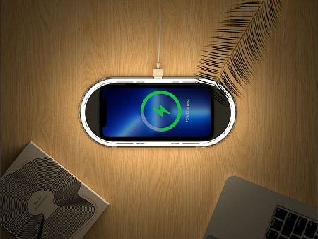 Ночник с беспроводной зарядкой и RGB подсветкой «Miracle», 15 Вт