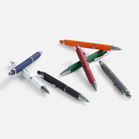 Ручка шариковая Chromos Soft Touch, зеленая