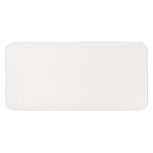 Шеврон Rectangle Cowhide размер 60*30 мм, белый, со скругленными углами