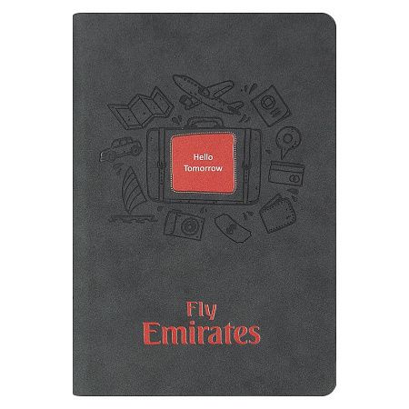 Ежедневник Flexy Nuba Print Sample Fly Emirates А5, темно-серый, недатированный, в гибкой обложке