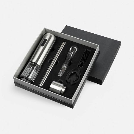 Винный набор Veritas, черный с серебристым