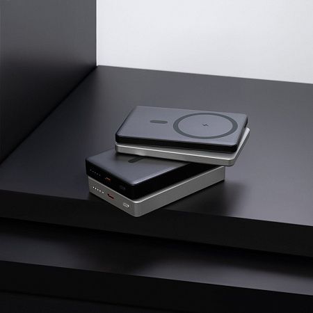 Внешний аккумулятор Atlantis PD 5000mAh с функцией беспроводной зарядки 15W, черный