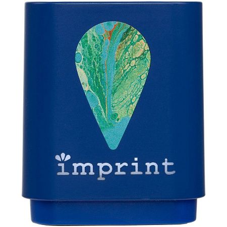 Беспроводная колонка с подсветкой гравировки Glim, синяя