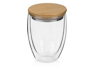 Стакан с двойными стенками и бамбуковой крышкой «Valday»