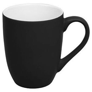 Кружка фарфоровая Casa Grande Tulip Soft софт тач, черная/белая, 350 мл