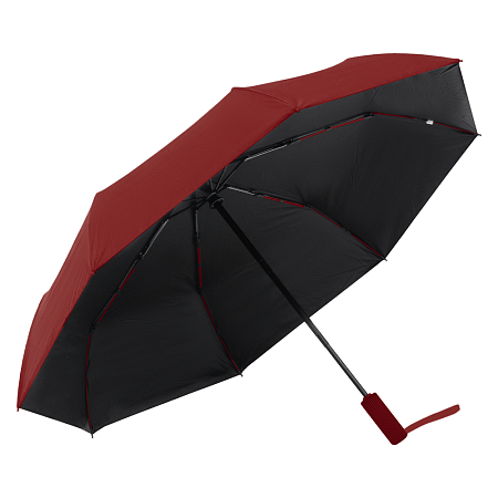 Зонт складной автоматический Forest Nautilus Bicolour диаметр 117 см, бордовый/черный, в подарочной коробке  