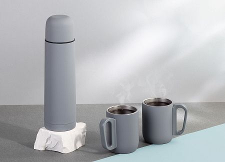 Набор "Гейзер" (термос, 2 кружки), покрытие soft touch
